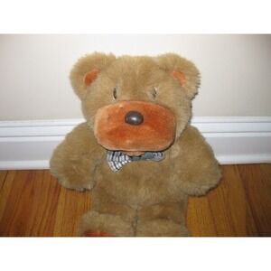 TEDDY BEAR Golden Bear Co.  16"   Plaid Bow Tie Plush Big Animal Toy Stuffed TOY